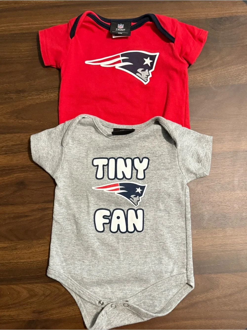 Sold Baby boy New England Patriots football onesie set